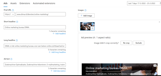 Bing Multimedia Ad preview