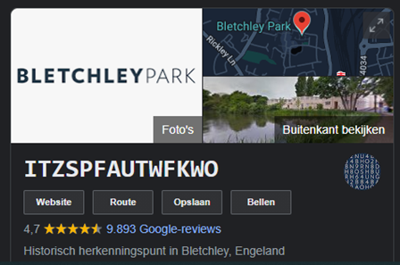 Google search result Bletchley Park
