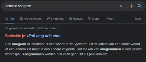 Google zoek resultaat anagram ResizedImageWyI2MDAiLCIyNTQiXQ