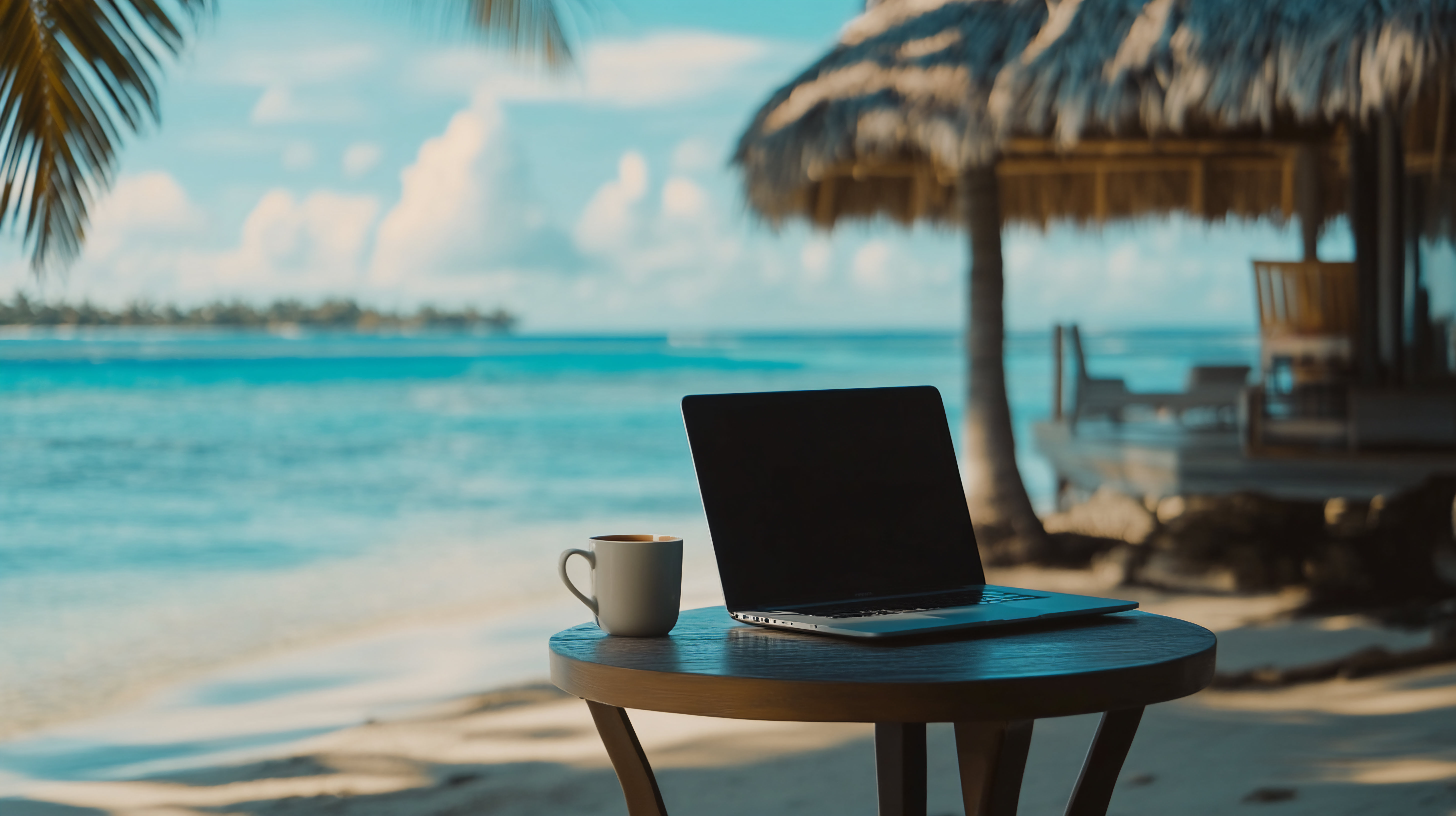 Online marketing in Curaçao computer op het strand