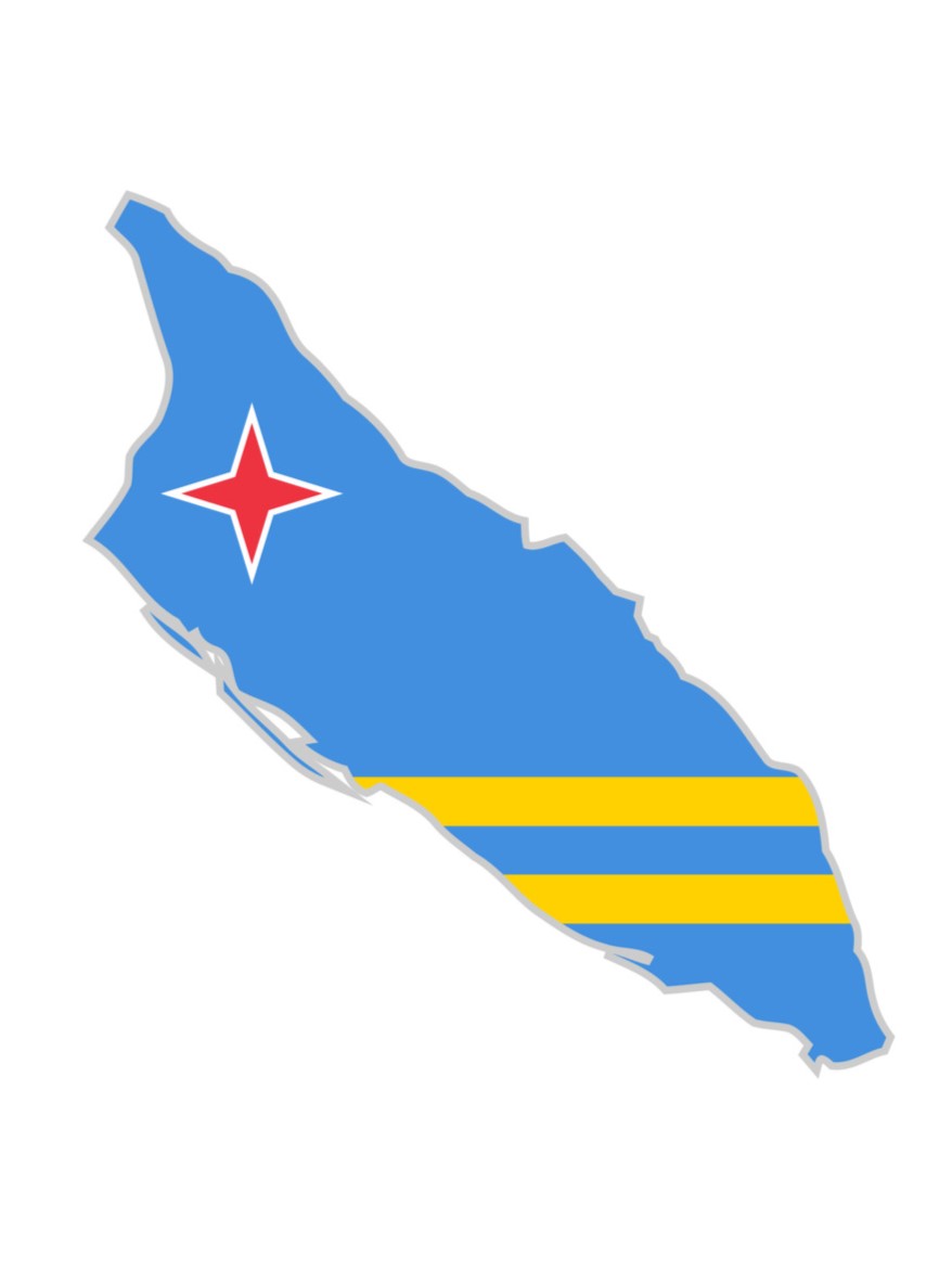 marketing campagne Aruba geilustreerde map met vlag van Aruba